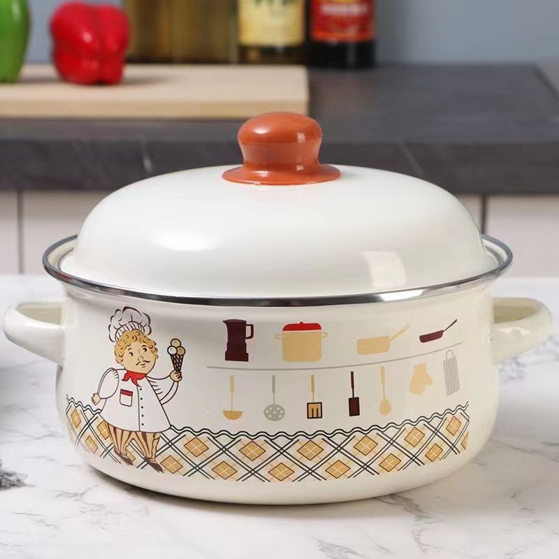 Baby Food Oats - Enamel Soup Pot Thickened Kitchen Cookware