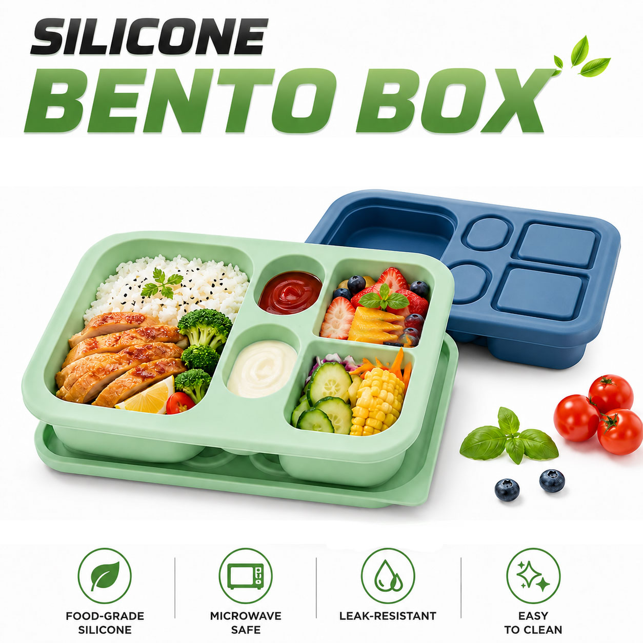 Baby Food Hero - Portable Silicone Bento Lunch Box For