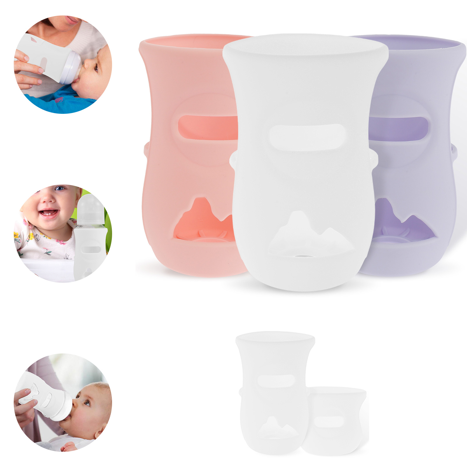 Baby Food Packaging - Silicone Sleeves Silicone Baby Bottle Cover
