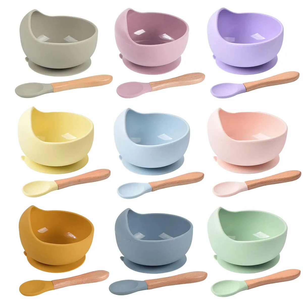 Baby Food Menu - 2PCS Silicone Baby Feeding Bowl Tableware
