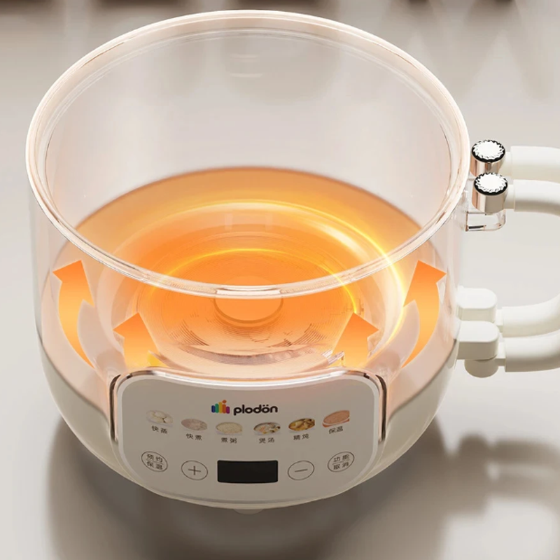 Baby Food Steamer - 1.6L Electric Cooking Pot Multicooker Mini