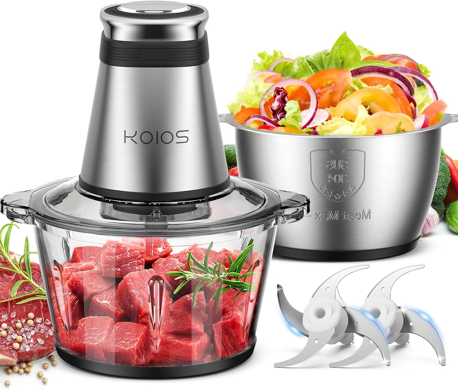 Veggie Baby Food - 500W Food Chopper, 2 Bowls (8