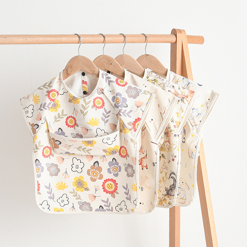 Baby Food Newborn - Newborn Baby Bibs Blouse Waterproof No-sleeved