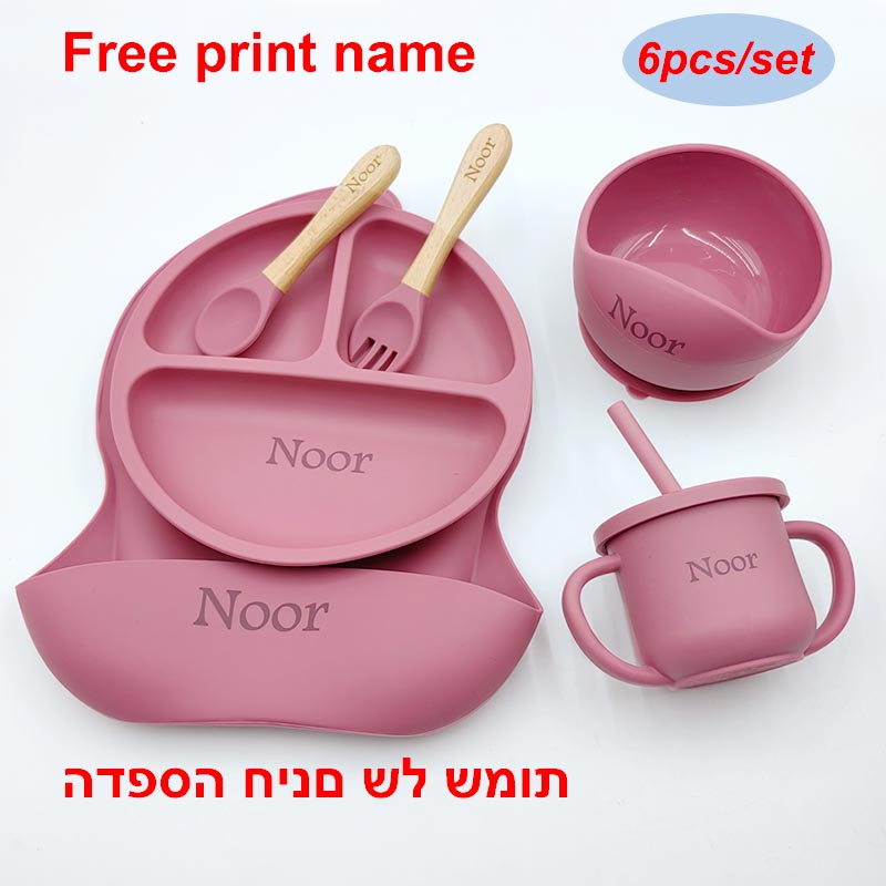 6Pcs Silicone Tableware For Ki - Baby Food Menu review and price
