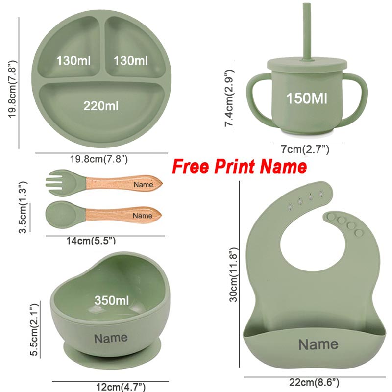 6Pcs Silicone Tableware For Ki - Baby Food Menu review and price