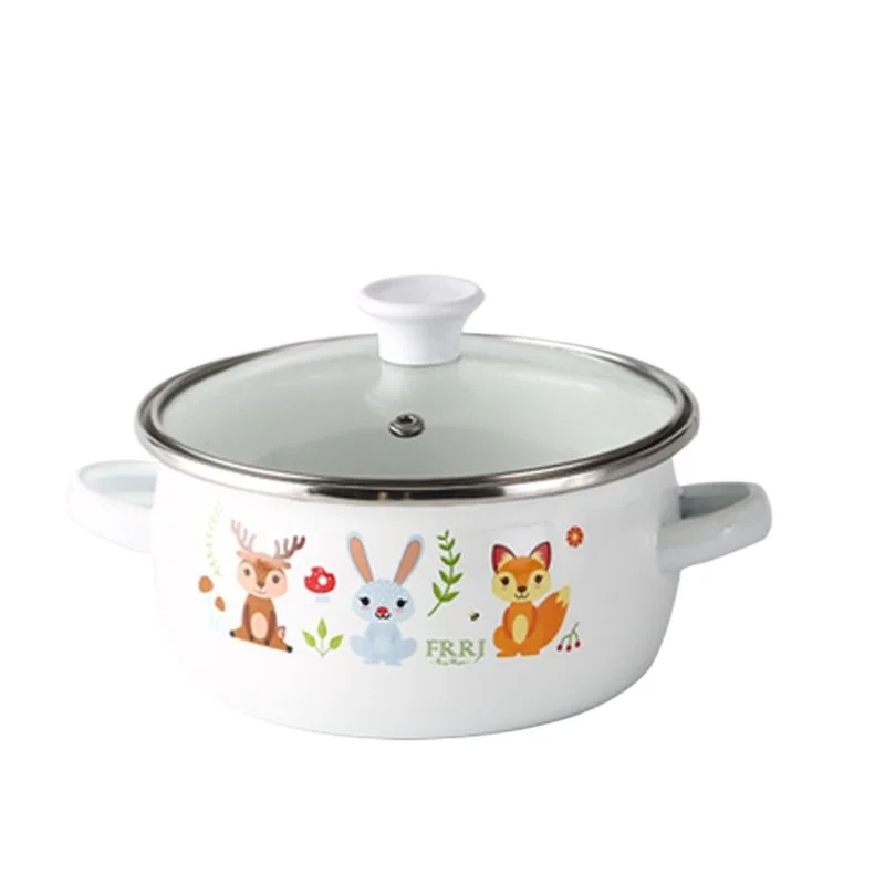 Mini Enamel Soup Pot with Lid, - Baby Food Healthy review and price