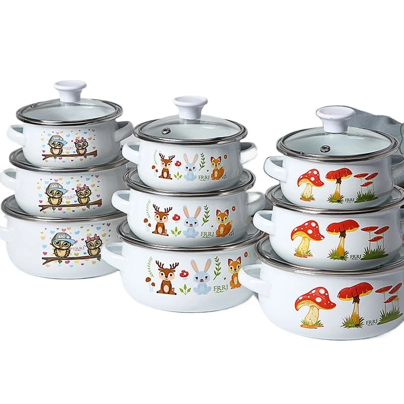 Mini Enamel Soup Pot with Lid, - Baby Food Healthy review and price