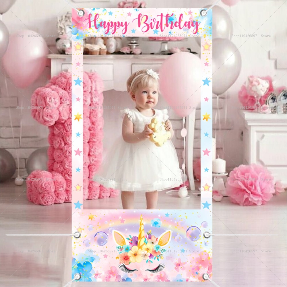 Unicorn Theme Photo Booth Fram - Baby Food Newborn review and price
