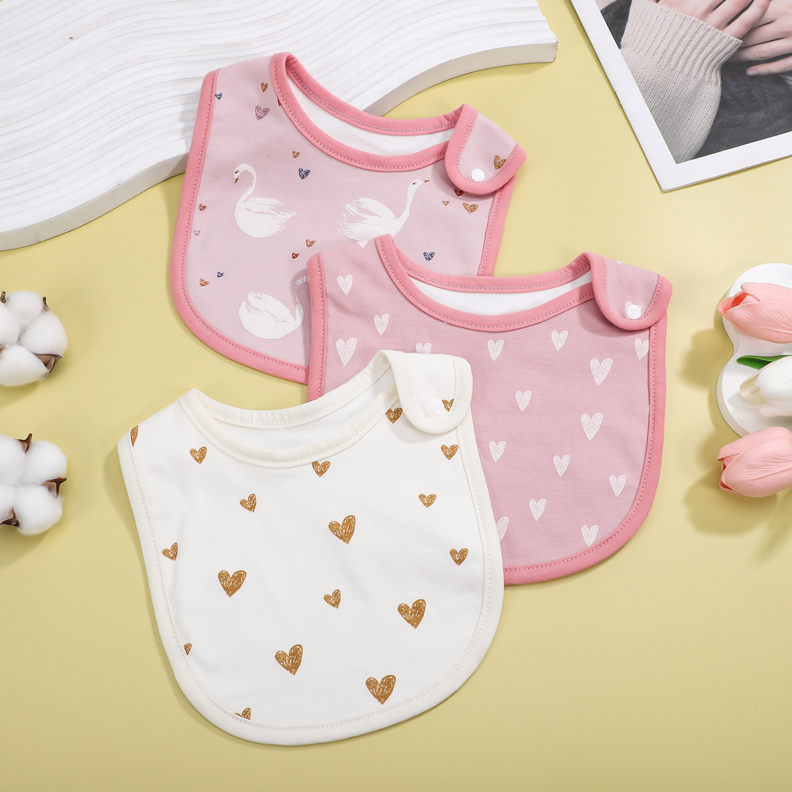 3pcs Cotton Drool Bibs Newborn - Baby Food Newborn review and price