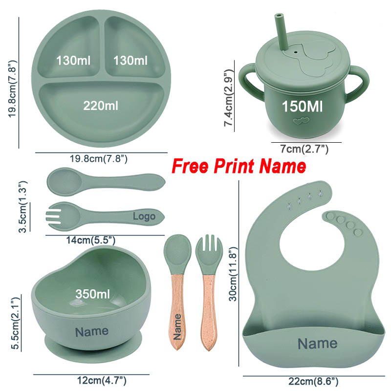 8Pcs Silicone Tableware Set Pe - Baby Food Menu review and price