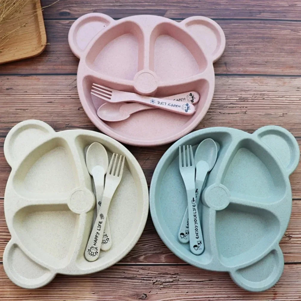 3Pcs/set Wheat Straw Baby Dish - Baby Food Menu review and price