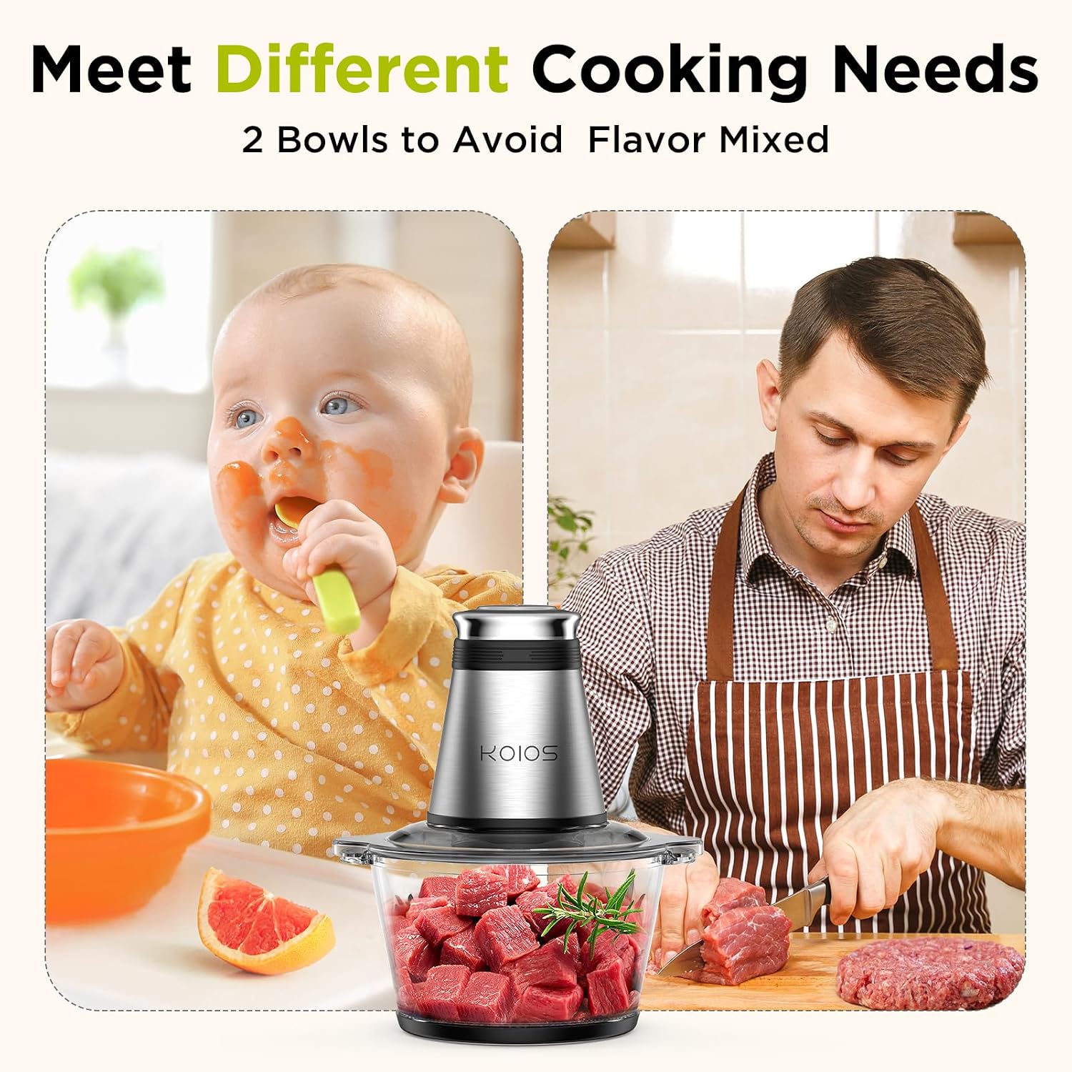 500W Food Chopper, 2 Bowls (8  - Veggie Baby Food review and price